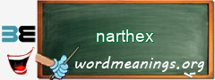 WordMeaning blackboard for narthex